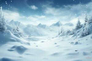 A snow covered terrain forms a serene and peaceful winter space AI Generated photo