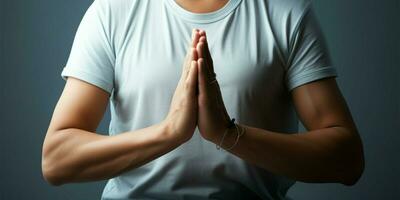 Yoga mudra symbolizes mental clarity and inner balance AI Generated photo