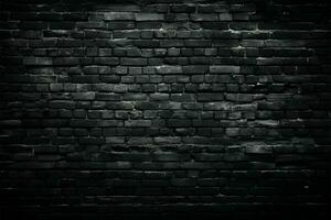 Black brick wall with artistic vignetting for depth and contrast AI Generated photo