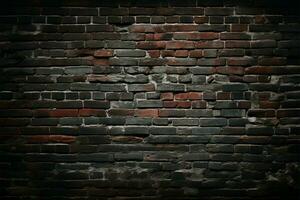 Brick wall backdrop darkened at edges, creating a striking vignette AI Generated photo