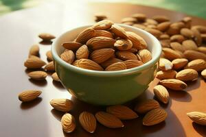Celebrating National Nut Day with a wholesome almond in a bowl AI Generated photo
