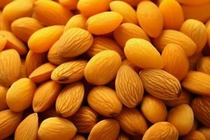 Macro shot Apricot kernels piled up for healthy vegan snacks AI Generated photo