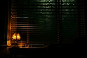 Moody atmosphere with blinds and shutters, hinting at clandestine affairs AI Generated photo