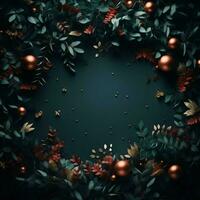 Festive scene Realistic Christmas tree, ornaments, stars, confetti, and gift AI Generated photo