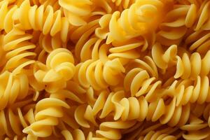 Boiled egg noodles form an enticing spiral texture in full frame AI Generated photo