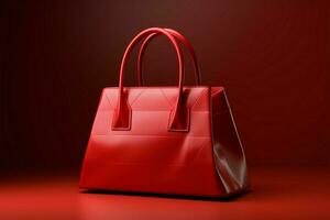 Bold and stylish Red bag, a creative origami style 3D concept AI Generated photo