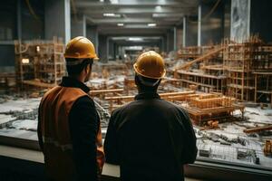 Construction site Engineer and architect, the dynamic duo of expertise AI Generated photo