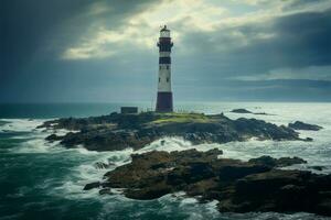 French maritime treasure Ile Vierge Lighthouse, a beacon of safety AI Generated photo