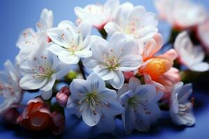 naturalezas despertar exhibido por un vibrante formación de Fresco primavera flores ai generado foto