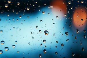 lluvia besado ventana vaso brilla con delicado y intrincado gotas de lluvia ai generado foto