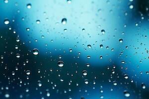 Rain kissed window glass glistens with delicate and intricate raindrops AI Generated photo