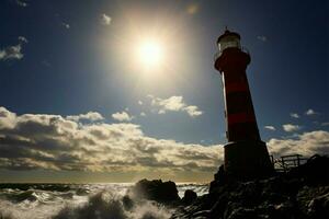 Seascapes guardian A picturesque view of the stoic lighthouse AI Generated photo