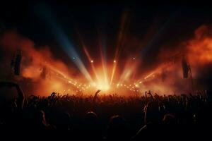 Silhouetted stage at a dynamic and vibrant concert event AI Generated photo