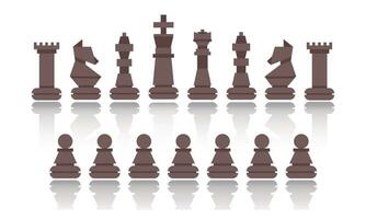 Vector set of chess pieces in geometric polygonal style.