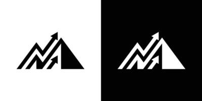 logo diseño combinación de montañas y flechas hecho en un resumen estilo. vector