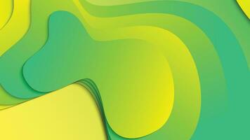 Green and yellow gradient fluid wave abstract background vector