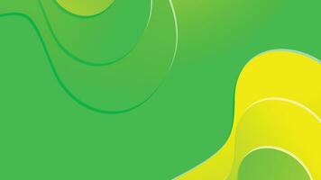 Green and yellow gradient fluid wave abstract background vector