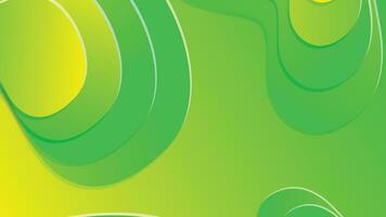 Green and yellow gradient fluid wave abstract background vector