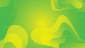 Green and yellow gradient fluid wave abstract background vector