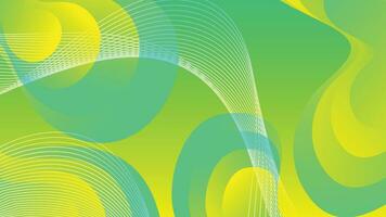 Green and yellow gradient fluid wave abstract background vector