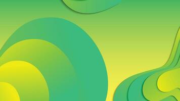 Green and yellow gradient fluid wave abstract background vector