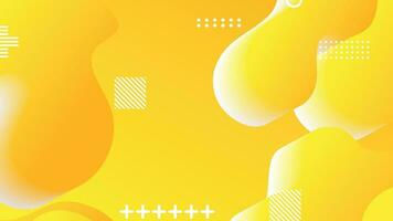 yellow gradient dynamic fluid shapes abstract background vector