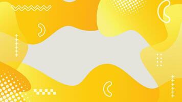 Prinwhite and yellow dynamic fluid shapes abstract background vector