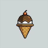 Pixel art illustration Ice cream. Pixelated summer ice cream. summer beach ice cream icon pixelated for the pixel art game and icon for website and video game. old school retro. vector