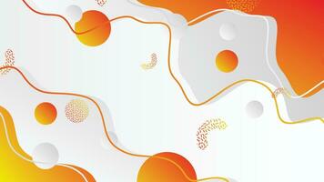 White gray and orange gradient dynamic fluid shapes abstract background vector