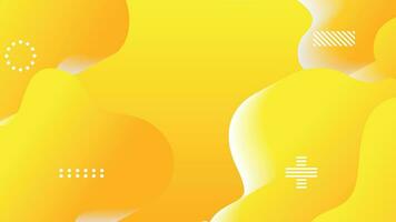 yellow gradient dynamic fluid shapes abstract background vector