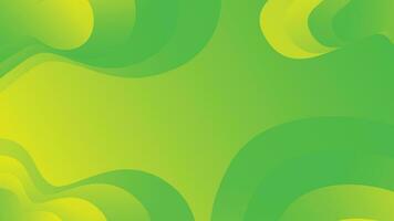 Green and yellow gradient fluid wave abstract background vector