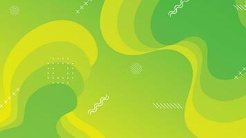 Green and yellow gradient fluid wave abstract background vector