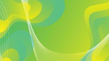 Green and yellow gradient fluid wave abstract background vector