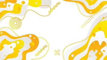 white and yellow dynamic fluid shapes abstract background vector