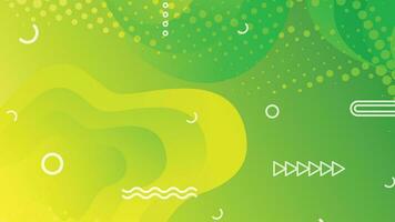 Green and yellow gradient fluid wave abstract background vector