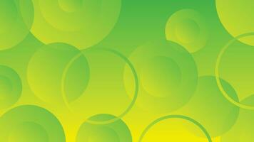 Abstract green and yellow gradient background with circle lines vector