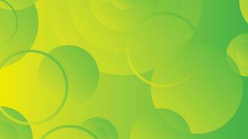 Abstract green and yellow gradient background with circle lines vector