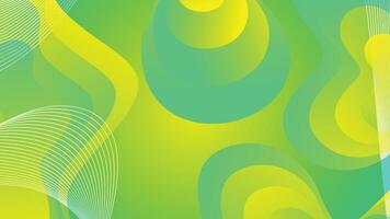 Green and yellow gradient fluid wave abstract background vector