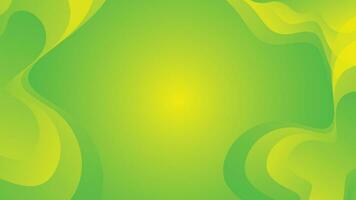 Green and yellow gradient fluid wave abstract background vector