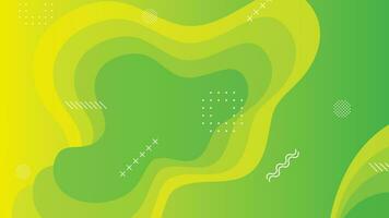 Green and yellow gradient fluid wave abstract background vector