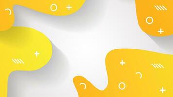 white and yellow dynamic fluid shapes abstract background vector