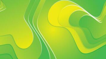 Green and yellow gradient fluid wave abstract background vector