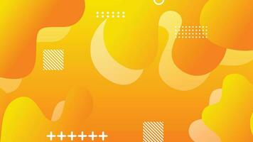 Yellow orange gradient dynamic fluid shapes abstract background vector