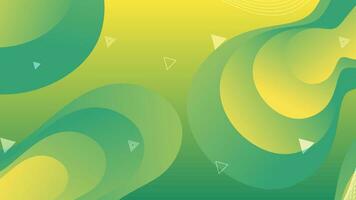 Green and yellow gradient fluid wave abstract background vector