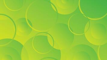 Abstract green and yellow gradient background with circle lines vector