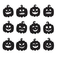 vector collection of halloween pumpkin silhouette