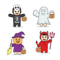 Vector halloween cute character with flat design