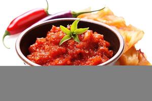 stock photo of sambal food photography isolated white background AI Generated