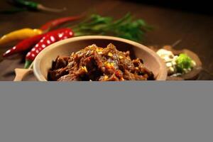 stock photo of rendang food food photography studio AI Generated