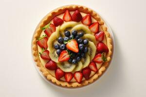 a pie with fresh fruit on top photo